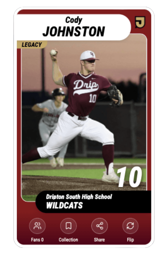 Featured baseball athlete card