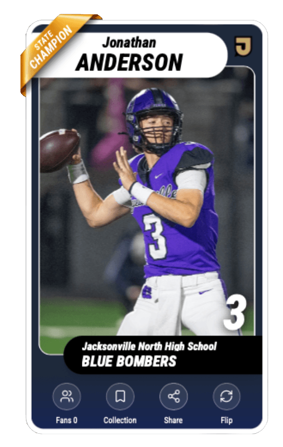 Featured football athlete card