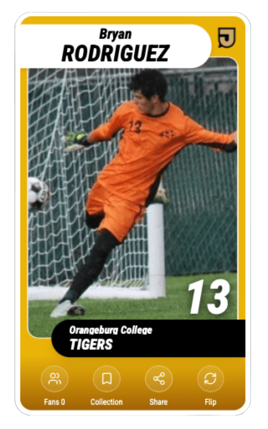 Featured soccer athlete card