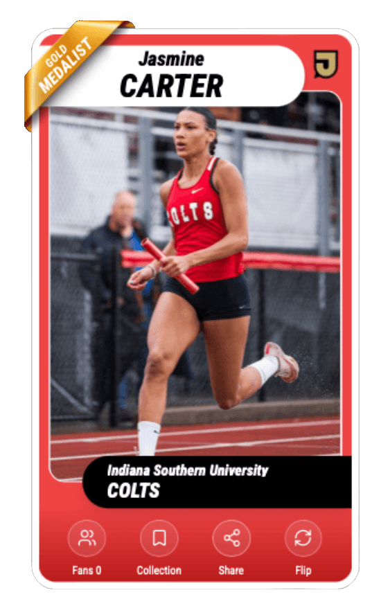 Featured track athlete card