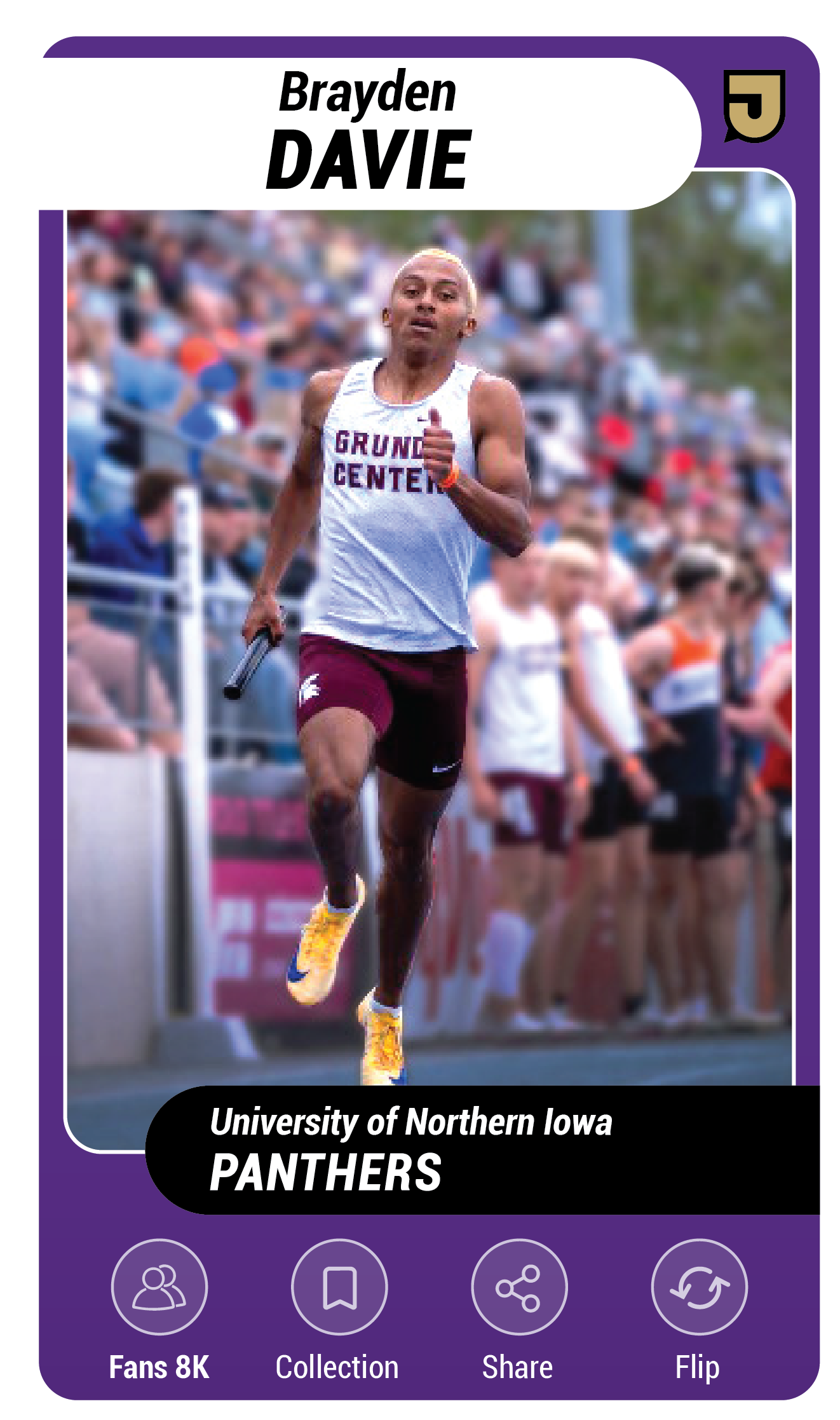 Featured athlete card front